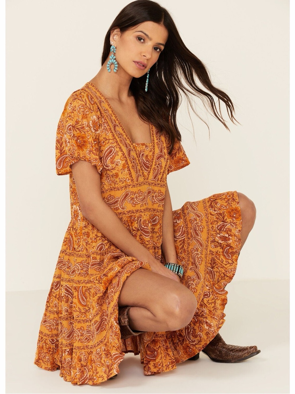 🍁Patrons of Peace Women's Border Print Toluca Mini Dress